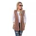 Women's Longline Hooded Fleece Vest Coat - Soft Plush Outerwear For Autumn & Winter - Wine Red - Sizes S-5XL_ecoleips.com
