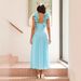 Women's Clothing Elegant V Neck Long Dress Summer Sexy Side Slit Pleats Backless Design Spring/Autumn Clothing_ecoleips.com