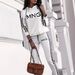 Women's Clothing American Style Autumn Winter Fashion Casual Holiday Hooded Letter Print Two Piece Set Long Sleeved Pants_ecoleips.com