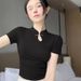 Cross-border Factory European And American Style Women's Summer Short-sleeve T-shirt, Cheongsam, New Chinese-style Top,_ecoleips.com