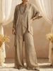 Summer New Women's Two Piece Set Cotton Linen Round Neck Sleeve Casual Irregular Hem Loose Fit_ecoleips.com