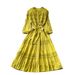 French Retro Stand Collar Ruffle Patchwork Dress for Women Hollowed out Embroidery Slimming Long Sleeve Niche Stand Collar Bubble Women's Clothing_ecoleips.com