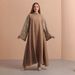 2025 New Muslim Robe Evening Party Long With Patchwork Sleeves Abaya Dress_ecoleips.com