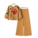 Women's Autumn Fashion Printed Wide Leg Pants Two Piece Set_ecoleips.com