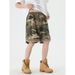 Women's American Retro Camouflage Cargo Shorts Heavyweight Embroidered Five Point Sports Basketball Pants Trendy Summer_ecoleips.com