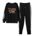 Women's Clothing Letter Printed Sweatshirt Casual Sports Trousers Two Piece Set Late Autumn Style Slightly Fat Mm_ecoleips.com