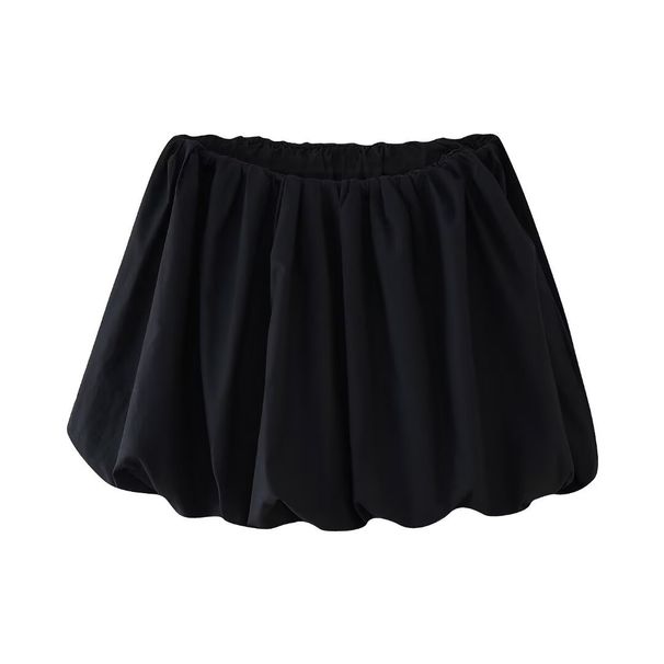 Verve 5096-2025 Autumn New Women's Fashion Style Strapless Solid Color Versatile Two-Way Balloon Skirt_ecoleips.com