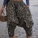 Women's Clothing Trendy Camouflage Ripped Harem Pants For Women Loose Street Style Drop Crotch Distressed And Ripped_ecoleips.com