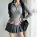 Elegant Ribbed Knit Polo Shirt – Breathable Viscose Long-Sleeve Top For Work & Casual Wear_ecoleips.com