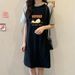 Summer Loose Duck-printed Korean Style Simple And Casual Round-neck Dress For Pregnant Women_ecoleips.com