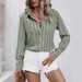 Women's Clothing New Commuter Style Fashion Striped Loose Long Sleeved Shirt_ecoleips.com