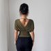 2026 European And American Fashion Elegant Hot Girl Solid Color Deep V-Neck Small Flutter Sleeve_ecoleips.com