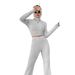 Voya Hot Selling Women's Solid Color Simple Style Fashion Set For Spring And Summer Fashion, Casual Sports Style Temperament Two-piece Set_ecoleips.com
