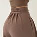 Women's Casual Spot Design High Waist Lace Up Slim Straight Trousers_ecoleips.com
