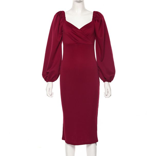2021 New European And American Style Summer Women's Long Sleeve Off-Shoulder Sexy Backless Slim Dress_ecoleips.com