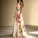 Summer New Women's Elegant Slimming Printed Dress Halter Neck Long Full Skirt American Vacation Style_ecoleips.com