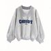 Trendy Oversized Letter Print Sweatshirt – Drop Shoulder Long Sleeve Pullover For Women (Light Gray, XS-XXL)_ecoleips.com