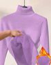 Women's High Neck Fleece-Lined Sweater - Winter Warm Soft Knit Pullover, Elegant Slim Fit, Long Sleeve Thermal Top For Fall & Winter_ecoleips.com