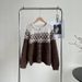 Fair Isle Knit Cardigan – Vintage Nordic Pattern Oversized Sweater Coat (Beige, Coffee, Navy, One Size)_ecoleips.com