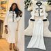 Women's Clothing Two Piece Suit Long Sleeve Sweater Skirt Set Autumn Collection French Contrast Metal Button Lotus Leaf Hem_ecoleips.com