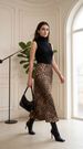 Heavyweight Acetate Leopard Print Mermaid Skirt_ecoleips.com
