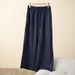 Suitable For All Seasons Natural Authentic Breathable Linen Artistic Solid Color Elastic Waist Straight Pants For Women_ecoleips.com