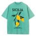 Amalfi Coast Italia Lemon Fruit Design Women Washed T-Shirts Y2K Casual T Shirt Summer Hip Hop Top Cotton Loose Short Sleeve_ecoleips.com