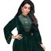 Verve Because500219 Muslim Dubai Velvet Evening Gown Robe Blue Water Drop Rhinestone Jalabiya Women's Wear_ecoleips.com