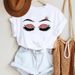 New Women's Fashion Printed Eyelash Top_ecoleips.com