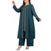 Modest Evening Dress Women's Middle Eastern Traditional Attire Solid Color Sequined Long Sleeved Top With Loose Fitting Trousers Casual Muslim Suit_ecoleips.com