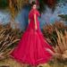 Women's Clothing Solid Color One Shoulder Mesh Elegant Slim Pleated Short Birthday Party Evening Dress_ecoleips.com