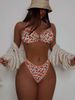 Women's Clothing Floral Print European American Style Bikini Swimsuit Women's High End Sexy Double Shoulder Strap Beach Hot Spring_ecoleips.com