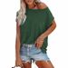 Women’s Batwing Sleeve Top – Off-Shoulder Cotton Blend Tee (7 Colors) | S-5XL | Soft & Breathable_ecoleips.com
