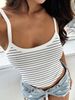 Women's Slim Fit Vest Sling Summer Top Knitted Short Sleeveless Striped Outer Wear Bottoming Casual Fashion_ecoleips.com