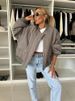 Women's Clothing Casual Long Sleeve Zip-Up Jacket – Lightweight Polyester Coat With Stand Collar, Slim Fit For Fall & Winter (Black/Khaki/Taupe)_ecoleips.com