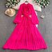 Women's Clothing Elegant French High End Dress With Heavy Beaded Three-Dimensional Flower Straps Waist Hugging Drape Large Swing Pleated Long Skirt_ecoleips.com