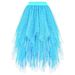 Women's High-waisted Slimming Tulle Skirt, Versatile High-waisted Slimming Mesh Midi Skirt, Tulle Skirt, Mid-length Princess Skirt With Ruffles._ecoleips.com