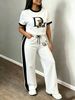 ladies light purple long sve crop top ruched skirt set triangle graphic print streetwear two piece suit_ecoleips.com