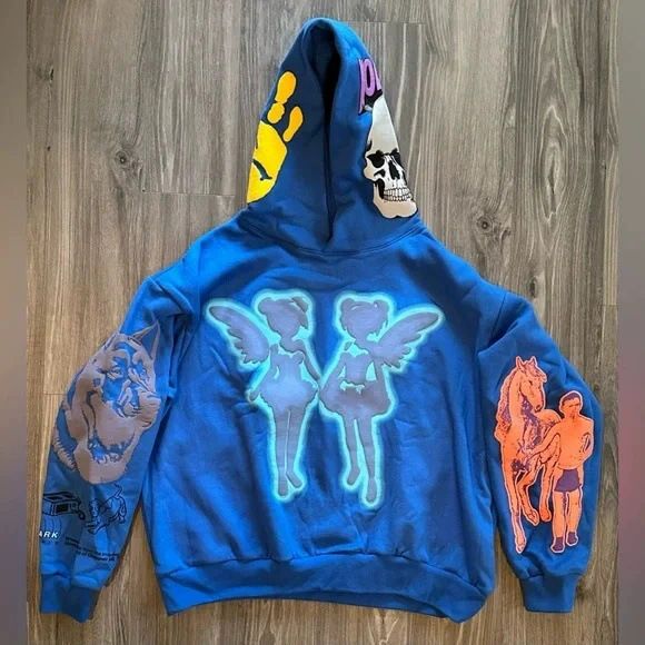 Unisex American Style Y2K Cartoon Skull Hip Hop Trendy Pullover Sweatshirt Loose Fit Streetwear Top for Women_ecoleips.com