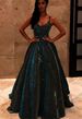 European And American New Tube Top Shiny Long Swing A Line Slimming Evening Dress_ecoleips.com