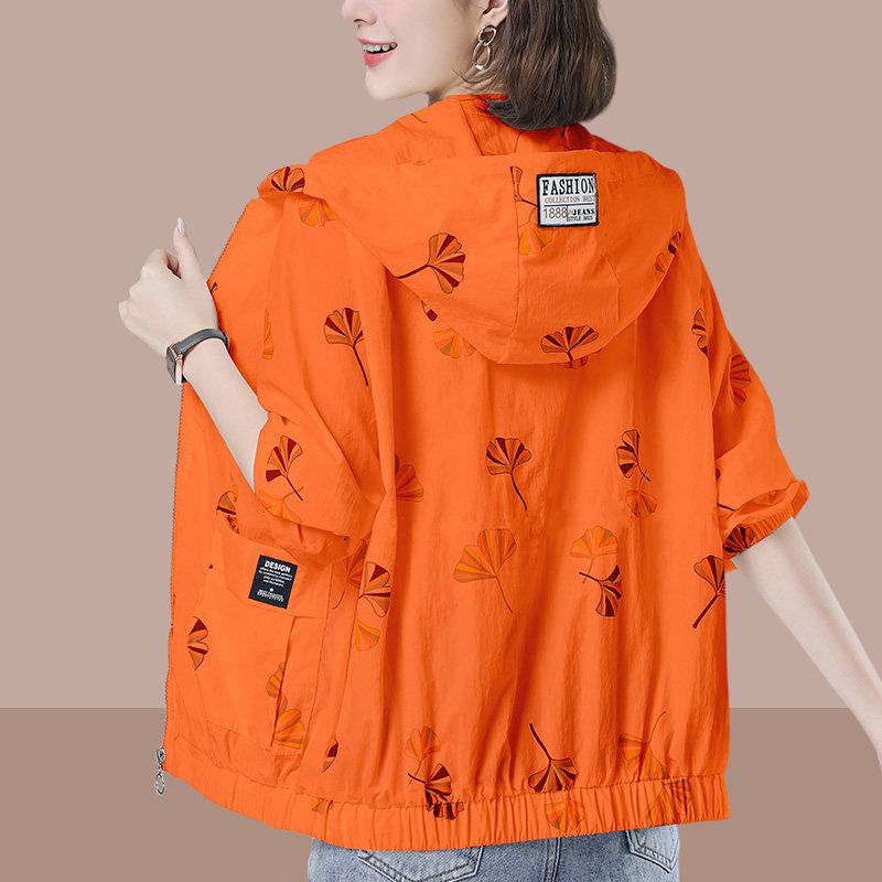 Summer Fashion Sunscreen Clothes, Leaf Explosion Sunscreen Clothes, Breathable Light Jacket Loose Version_ecoleips.com
