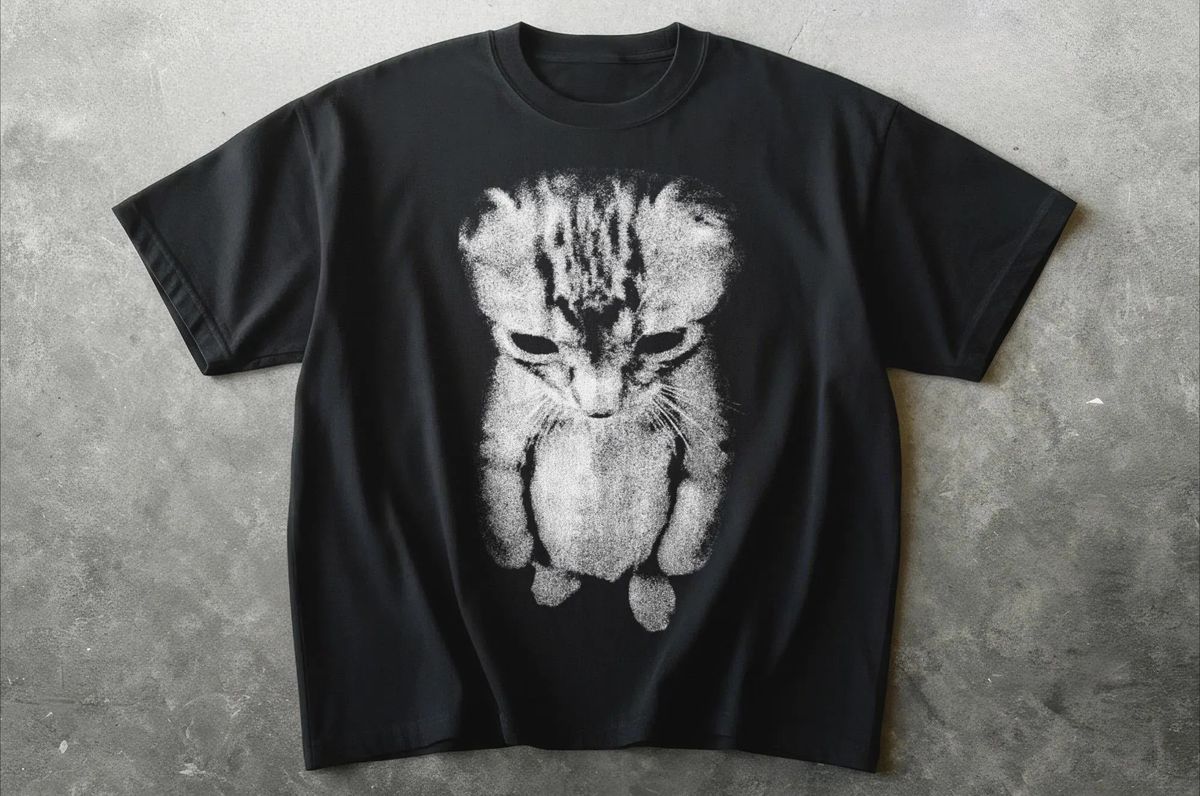 This Casual, Breathable T-shirt Features A Sad Cat Print With The Cat Standing Upright As An Emoji Making It Perfect For Summer_ecoleips.com