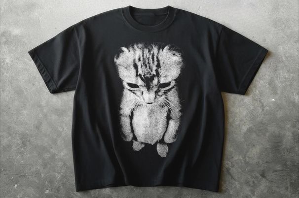 This Casual, Breathable T-shirt Features A Sad Cat Print With The Cat Standing Upright As An Emoji Making It Perfect For Summer_ecoleips.com