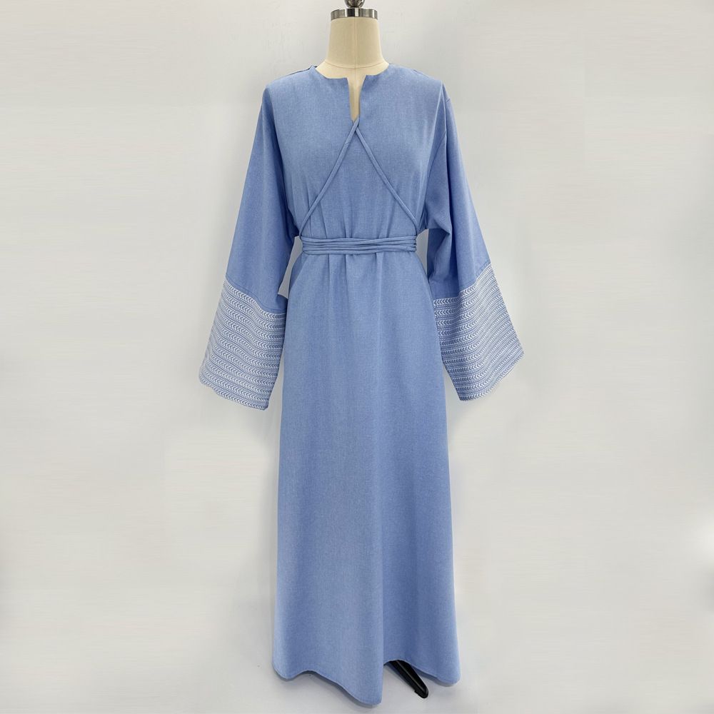 Hot Sale New Arrival Muslim Clothing Elegant Embroidered Dress Dubai Abaya_ecoleips.com
