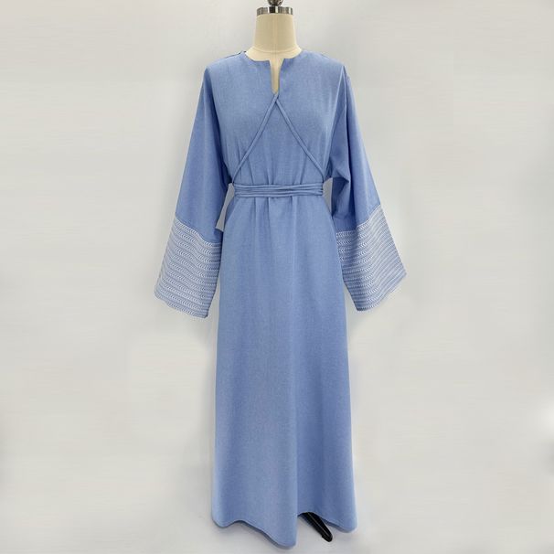 Hot Sale New Arrival Muslim Clothing Elegant Embroidered Dress Dubai Abaya_ecoleips.com