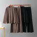 Korean Style Women's Sweater Set Loose Comfortable Knitwear Casual Wide Leg Pants Fashionable Two Piece Autumn Winter Outfit_ecoleips.com