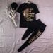 Women's Clothing New Fashion Hot Diamond Heavy Fat MM Short Sleeved Two Piece Suit_ecoleips.com