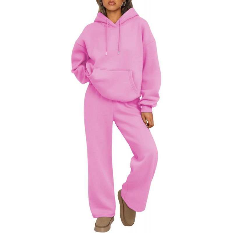 Oversized Fleece Hoodie & Wide-Leg Jogger Set – Y2K Streetwear Loungewear (Black/White/Beige, S-XXXL)_ecoleips.com
