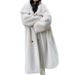 Winter Stand Collar Faux Mink Fur Long Coat Loose Plus Size Double Breasted Fleece Coat_ecoleips.com