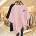 Summer New Fashion Women's Printed T-Shirt Mid-Length Short Sleeve Loose Fit Round Neck Cross Border Style No Bottom Look_ecoleips.com
